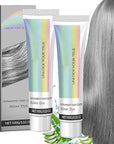 2 PCS Natural Essence Extract Silver Hair Dye, 2-In-1 Silver Hair Dye Permanent Hair Color