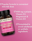Dr. Mercola Multivitamin Mini-Tabs for Women, 30 Servings (300 Tablets), with 10 Key Nutrients, Supports Optimal Women’s Health, Non-GMO