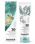Badger Mineral Face Sunscreen with Zinc Oxide, Sunblock Lotion Moisturizer with SPF 30, Vegan, Unscented, Lightweight Mineral Sunscreen for Face, 1.7 fl oz