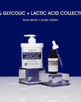 Advanced Clinicals 10% Glycolic Acid + Lactic Acid Body Lotion Moisturizer + AHA Glycolic Acid Face Serum 2pc Exfoliating Skincare Set To Reduce Look Of Uneven Rough Skin Texture, Fragrance Free, 2pc
