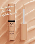 NYX PROFESSIONAL MAKEUP Butter Gloss, Non-Sticky Lip Gloss - Fortune Cookie (True Nude)