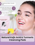 Turmeric Kojic Acid Cleansing Pads, 30 Count | Soothing Chamomile | Nourishing & Brightening, Oil Control & Even Skin Tone for All Skin Types
