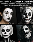 BOBISUKA White Face & Body Paint Stick Water-Based Washable Face Paint Makeup Stick for Halloween Clown, Joker, Skeleton, Zombie, Mime, Cosplay, SFX, Sports Eye Black & Costume Party