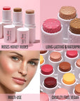 KIMUSE Multi Stick Trio Face Makeup, Cream Blush All Skin