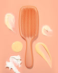 Nature Spell Detangling Hair Brush, Soft Silicone, Eliminates Knots & Reduces Breakage, Suitable for Wet & Dry Hair, Waterproof & Easy to Clean, Glossy Orange