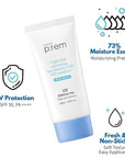MAKEPREM UVA UVB Defense Me Daily Sun Essence VEGAN Makeup Sunscreen Gel SPF 50+ PA++++ 1.69 Fl Oz Reef-Safe Moisture Sunblock Strong UV Blue Ray Broad Protection Dry Oily Sensitive Acne-Prone Skin