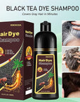 Dark Coffee Hair Dye Shampoo for Gray Coverage, Herbal Hair Color Shampoo Works in Minutes, Brown Hair Shampoo for All Hair Types, Lasting Shampoo Hair Dye