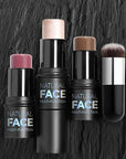 3 Pcs Cream Blush Contour Highlighter Stick for Cheeks Eyes Lips Lightweight Dewy Finish Blush Stick Waterproof Long Lasting Contour Stick Trio Wand Face Makeup Set for Girls and Women (2+5+6)