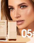 Foundation Stick, 2 in 1 Dual-Ended Eraser Contour Stick with Brush, Tinted Moisturizer, Beauty Balm Skin Tint, Concealer Foundation Sticks for Face Makeup, Sheer to Medium Coverage, Dewy Finish (#05)