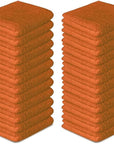 Softolle 100% Cotton Washcloths 24 Pack (12x12 Inches) Soft, Highly Absorbent Washcloth, Face Towels, Wash Cloths for Face, Ring Spun, Bulk Pack (Orange, 24 Pack)