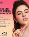 Oulac Shine Nude Liquid Lipstick for Women-Lip Plumper Lip Gloss for Dry Lip Care, Lightweight Soft and Hydrating Lip Tint Stain with Vitamin E & Rose Oil Vegan & Cruelty-Free, S01