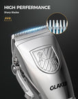 GLAKER Hair Clippers for Men,Professional Mens Hair Clippers Cordless Clippers for Hair Cutting, Hair Clippers and Precision Trimmer Kit Zero Gap Trimmer with LED Display 15 Guide Combs