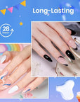 Beetles 2Pcs No Wipe Gel Top Coat and Base Coat Set, High Gloss Clear Long Lasting Base and Top Coat, Soak Off Nail Art DIY at Home