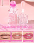 2Pcs Magic Color Changing Lip Oil,Big Brush Hydrating Glimmer Lip Oil,Long Lasting Moisturizing Smooth Non-Sticky Lip Gloss Oil lip Balm, Fresh lip oil Stain Girl's Lip Care