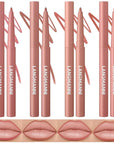 LANGMANNI 4Pcs Sculpting Matte Velvet Lip Liner Set,Smooth Creamy Texture,Waterproof And High Pigmented For Girls Daily Application Lip Makeup(1+2+3+4)