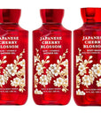 Japanese Cherry Blossom Shower Gel Body Wash - Set of THREE (3) bottles (10 oz ea) -- Bath & Body Works Signature Collection