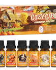 Fall Cozy Cabin Fragrance Oils Set, Essential Oil for Diffuser, Use for Soap Candle Making-Smoky Cedar Wood, Roasted Marshmallows, Autumn Leaves, Warm Flannel, Fireplace Time, Pumpkin Patch