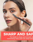 ZOMCHI Eyebrow Razor, Face Razors for Women&Men, Eyebrow Trimmer Shaper with Precision Cover,Facial Shaver with 6 Blades (Black)