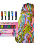 New Hair Chalk Comb Temporary DIY Hair Color for girls kids age 4 5 6 7 8 9 10 Washable Hair Chalk for Birthday Cosplay, LGBT Pride day Party(Red,Orange,Yellow,Green,Blue,Purple)