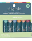 Cliganic Organic Lip Balm Set (Fresh Picked, 8 Flavors) - 100% Natural Moisturizer for Cracked & Dry Lips