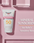 Eucerin Sun Sensitive Mineral Baby Sunscreen SPF 50, Sunscreen Lotion with Zinc Oxide Protection, Mineral Sunscreen, 4 Fl Oz Tube