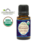 US Organic 100% Pure Spearmint Essential Oil - USDA Certified Organic, Steam Distilled - W/Euro droppers (More Size Variations Available) (15 ml / .5 fl oz)