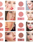 8 Colors Blush Palette, Matte Mineral Blush Powder Bright Shimmer Face Blush,Contour and Highlight Blush Palette,Professional Facial Beauty Cosmetic Makeup Blush