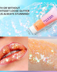 DAGEDA Body Glitter Gel, Face Glitters Body Gel Sequins Shimmer Liquid Eyeshadow, Chunky Glitter for Face Hair Nails, Holographic Cosmetic Laser Powder Festival Glitter Makeup 1.7oz (Coral)