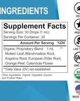 Lung Detox Respiratory Health Drops - Organic Respiratory Supplements Herbal Lung Cleanse, Mullein Drops for Lungs Bronchial Support, Mucus Clear with Mullein Leaf Extract, Elderberry Supplement 1 oz
