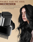 2-in-1 Hair Color Stick & Comb, Waterproof and Sweat-Proof Hair Dye Comb, Instant Convenient Root Touch Up for Gray Hair, Touch up Comb for Women & Men (Black)