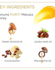 PURITI Manuka Honey Lip Balm – 3pack Soothing & Moisturizing, Enriched with Almond, Jojoba, Macadamia Oils, Cocoa Butter, Hydrating for Dry & Chapped Lips, 100% Genuine New Zealand Manuka Honey