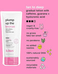 b.tan Dark Gradual Self Tanning Lotion | Plump Up the Bronze Everyday Glow Lotion - Develop a Bronzed Glow, Sunless Tanner Infused With Hyaluronic Acid, No Fake Tan Smell 8 Fl Oz
