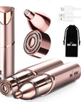 Facial Hair Remover for Women(Gen 3 Pro), Eyebrow Facial Trimmer, Luxury 2 in1 Hair Removal Device for Face, Lip, Nose, with Replacement Heads