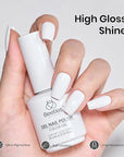 Beetles White Gel Nail Polish,15ml French UV Nail Polish Soak Off Nail Art Manicure Salon DIY Design Home Snowdrop Gift for Woman Colorful Bottle Gel