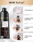 Hair Dye Shampoo 3-in-1 Vegan Color for Gray Hair - Ammonia-Free for Men & Women – Beard & Hair Coloring – Instant Gray Coverage Champú Para Canas Mujer & Hombre (DARK BROWN)
