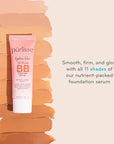 pūrlisse Ageless Glow Serum BB Cream SPF 40 - Glow BB Cream with SPF Enriched with Bakuchiol & Vitamin C to Help Improve Firmness & Reduce Wrinkles for Dewy Skin - Light (1.4 oz)
