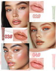 Tinted Lip Butter Balm,3 Colors Hydrating Lip Balm Lip Gloss Vanilla Sheer Tint Stain Non-Sticky Lip Glow Oil for Instant Moisture,Shine and Soothing Women Dry Cracked Lip Care Lip Sleeping Mask-Set B