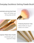 Powder Brush,Daubigny Large Powder Brush Flat Arched Premium Durable Kabuki Makeup Brush Perfect For Blending Liquid,Cream and Flawless Powder,Buffing, Blending,Concealer (Gold)