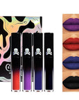 4PCS Halloween Matte Liquid Lipstick Lip Kit,24 Hour Long Lasting Red Lipgloss,Waterproof Smudge Proof Matte Lip Glaze,Gothic Festive Lip Gloss