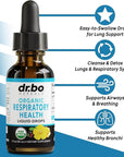 Lung Detox Respiratory Health Drops - Organic Respiratory Supplements Herbal Lung Cleanse, Mullein Drops for Lungs Bronchial Support, Mucus Clear with Mullein Leaf Extract, Elderberry Supplement 1 oz
