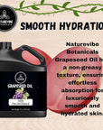 Naturevibe Botanicals Grapeseed Oil 32oz | 100% Pure Cold-Pressed & Lightweight Carrier Oil | Non-Greasy Natural Moisturizer for Skin, Hair, Face, Nails & Massage | Hexane-Free, Fresh & Versatile