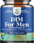 DIM Supplement for Men - Diindolylmethane Estrogen Blocker for Men Complex with DIM 200mg Panax Ginseng Grapeseed Astragalus & BioPerine - Hormone Balancing Aromatase Inhibitor DIM for Men (4 Months)