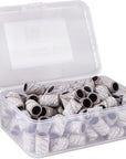 PANA 100 Pieces Large Nail Sanding Bands Professional Nail Manicure Great Fit for Nail Drill Bits for Acrylic Nails (100 Grit, Zebra)