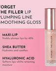 Lawless Forget the Filler Lip Plumping Line Smoothing Gloss - Glazed - Premium Volumizing Lip Gloss with Natural Ingredients Designed to Plump, Firm, and Hydrate Lips 0.11 oz