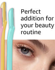 Amazon Basics Women's Multipurpose Exfoliating Dermaplaning Tool, Eyebrow & Facial Razor, Includes Blade Cover, Multicolor, 9 Count
