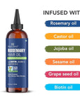 Botanic Hearth 100% Pure Rosemary Oil For Hair Growth | Infused with Biotin, Jojoba & Castor Oil | Hair Oil Repairs Dry Damaged Hair, Strengthening, Healthier - Hair Tonic, 4.0 fl oz