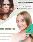 Hair Brush, Detangle Anti Tangle Brush, Spiral Hairbrush for Wet & Dry Hair, Women, Men, Kids, Glide Through Tangles For All Hair Types, Green