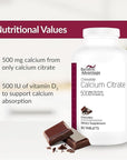 Bariatric Advantage Calcium Citrate Chewable 500 mg - for Bariatric Surgery Patients - High-Potency, Easy-Digest Tablets - Calcium Citrate - Bone Strength Supplements* - 90 Count - Chocolate