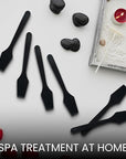 P 200pcs PANA Cosmetic Make Up Disposable Plastic 2.5" Spatulas Skin Care Facial Cream Mask Spatula (BLACK - 200 Pieces in a Box)