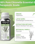 HIQILI 16 Fl Oz Citronella Oil for Homemade Sprays, Add to Diffuser, 100% Pure and Natural Undiluted